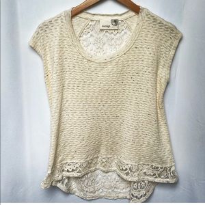 Anthropologie Everleigh Ivory Lace Top NWT
